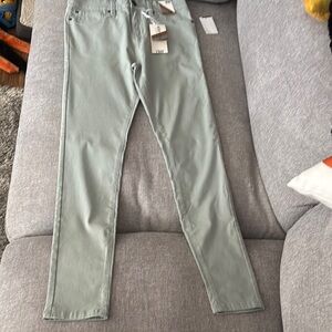 Light Green Skinny Jeans with Tapered Fit
